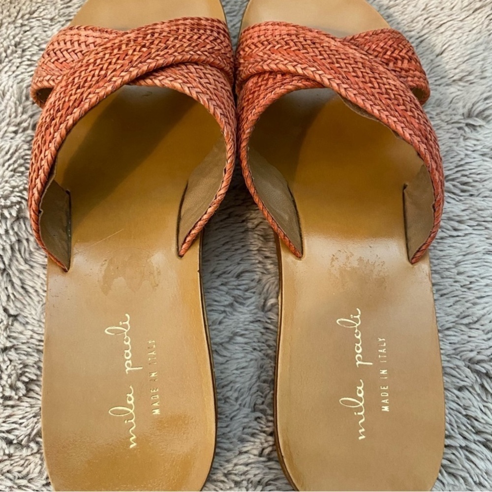 Mila Paoli Coral Braided Slide Sandals